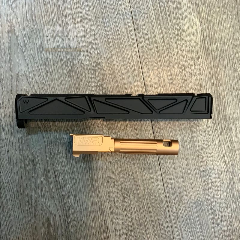 JDG WAR Afterburner RMR Slide Set for TM Model 19 ( Licensed by WAR ) ( Black Slide w/ Rose Gold Barrel ) - Bang Bang Airsoft