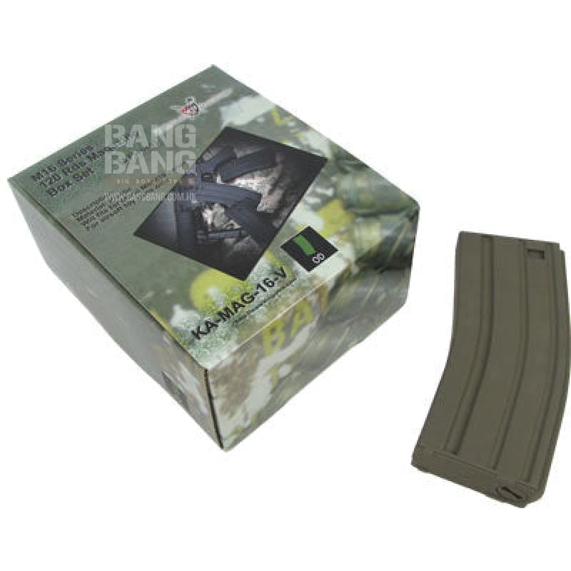King Arms M16 120rds Mag Box Set (5pcs) for Marui M16 (OD) - Bang Bang Airsoft