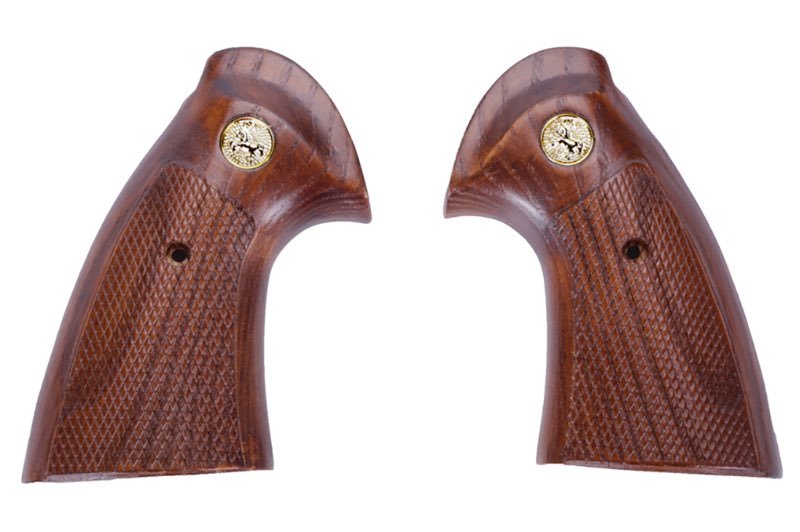 King Arms Python 357 / Evil Series Real Wood Grip Panel w/ Golden Plate - Bang Bang Airsoft