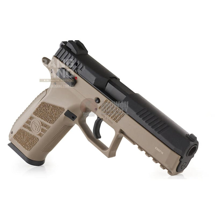 KJ Works CZ P - 09 Duty (ASG Licensed) Gas Version - TAN - Bang Bang Airsoft