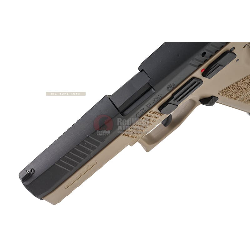 KJ Works CZ P - 09 Duty (ASG Licensed) Gas Version - TAN - Bang Bang Airsoft