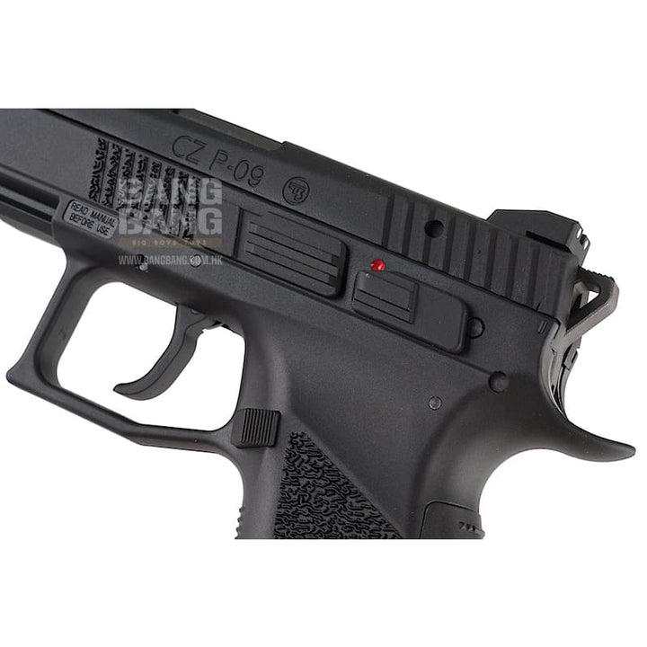 KJ Works CZ P - 09 Duty (ASG Licensed) with 14mm CCW Thread Barrel - CO2 Version (BK) - Bang Bang Airsoft