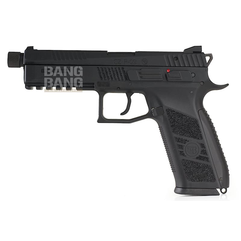 KJ Works CZ P - 09 Duty (ASG Licensed) with 14mm CCW Thread Barrel - Gas Version (BK) - Bang Bang Airsoft
