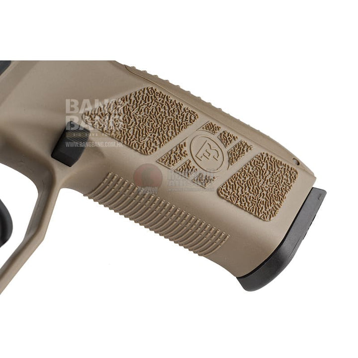 KJ Works CZ P - 09 Duty (ASG Licensed) with 14mm CCW Thread Barrel Gas Version - TAN - Bang Bang Airsoft