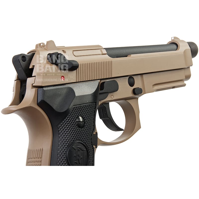 KJ Works M9A1 Full Metal GBB Pistol (Threaded Tip Version) - TAN - Bang Bang Airsoft