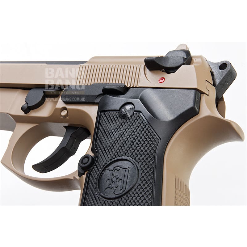 KJ Works M9A1 Full Metal GBB Pistol (Threaded Tip Version) - TAN - Bang Bang Airsoft
