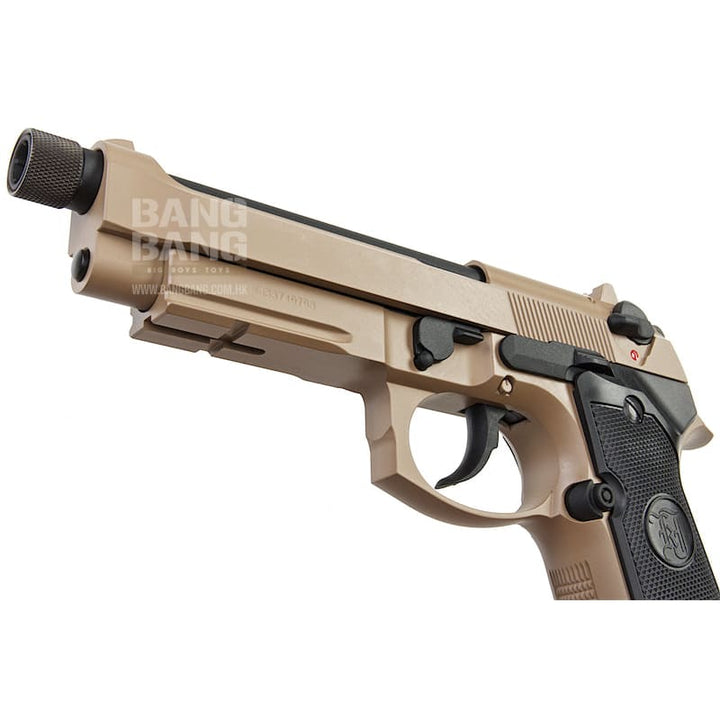 KJ Works M9A1 Full Metal GBB Pistol (Threaded Tip Version) - TAN - Bang Bang Airsoft
