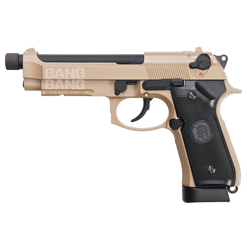 KJ Works M9A1 Full Metal GBB Pistol (Threaded Tip Version) - TAN - Bang Bang Airsoft