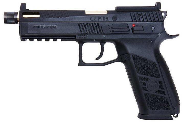 KJ Works P - 09 Green Gas Airsoft Pistol (Optics Ready) - Black (Threaded Outer Barrel) - Bang Bang Airsoft