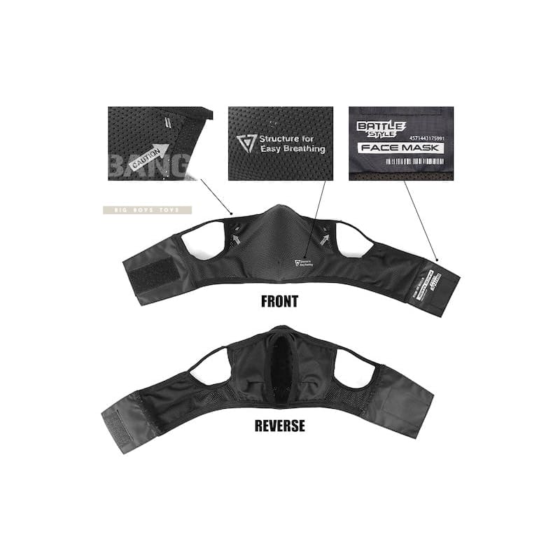 Laylax (Battle Style) AeroFlex Face Guard - Black (Size L - XL) - Bang Bang Airsoft