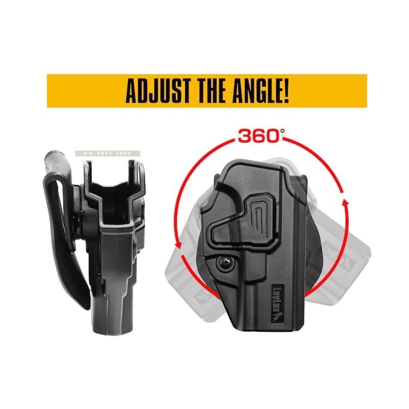 Laylax (Battle Style) CQC Holster Left Handed for Tokyo Marui G17/18c/19/22/26, Umarex G17/19/19x GBB - BK - Bang Bang Airsoft