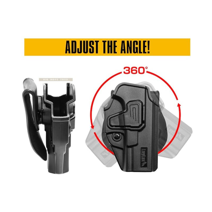 Laylax (Battle Style) CQC Holster Left Handed for Tokyo Marui G17/18c/19/22/26, Umarex G17/19/19x GBB - BK - Bang Bang Airsoft