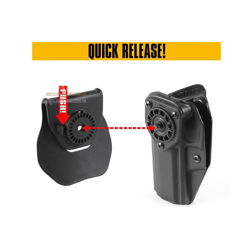 Laylax (Battle Style) Kydex Holster for SIG AIR M17 GBB Pistol (Right Hand) - Black - Bang Bang Airsoft