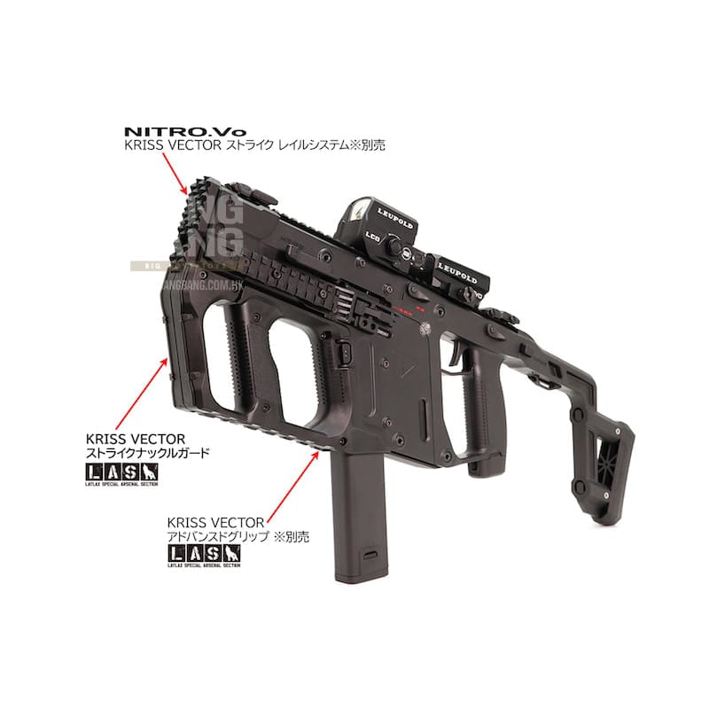 Laylax (L.A.S.) Strike Knuckle Guard for Kiss Vector Airsoft AEG SMG Rifle - Black - Bang Bang Airsoft