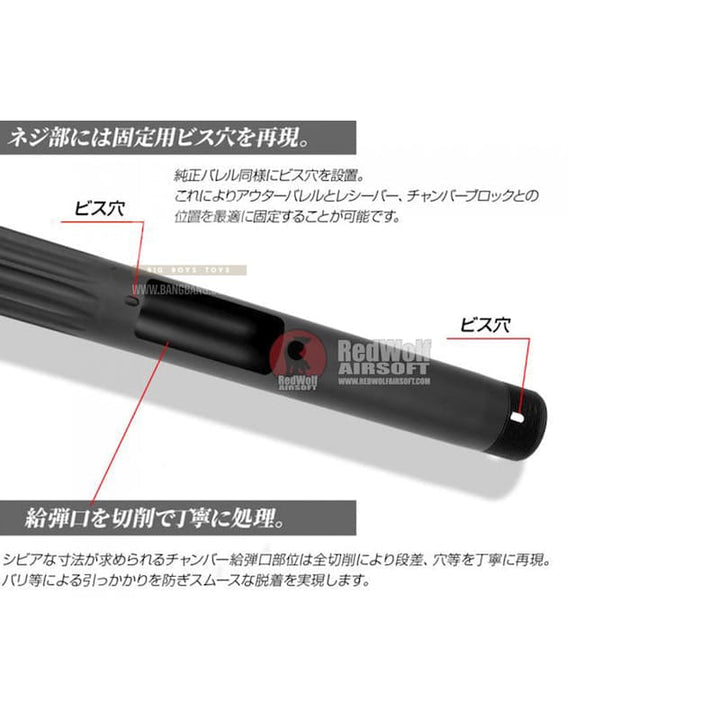 Laylax PSS Fluted Outer Barrel for VSR - 10 Series (Twist Type) - Black - Bang Bang Airsoft