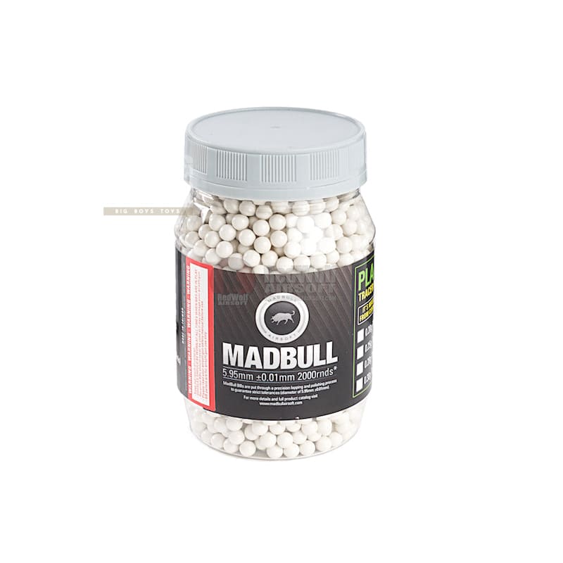 Madbull 0.40g Heavy BB for Snipers (2000rds / Bottle) - White Color - Bang Bang Airsoft