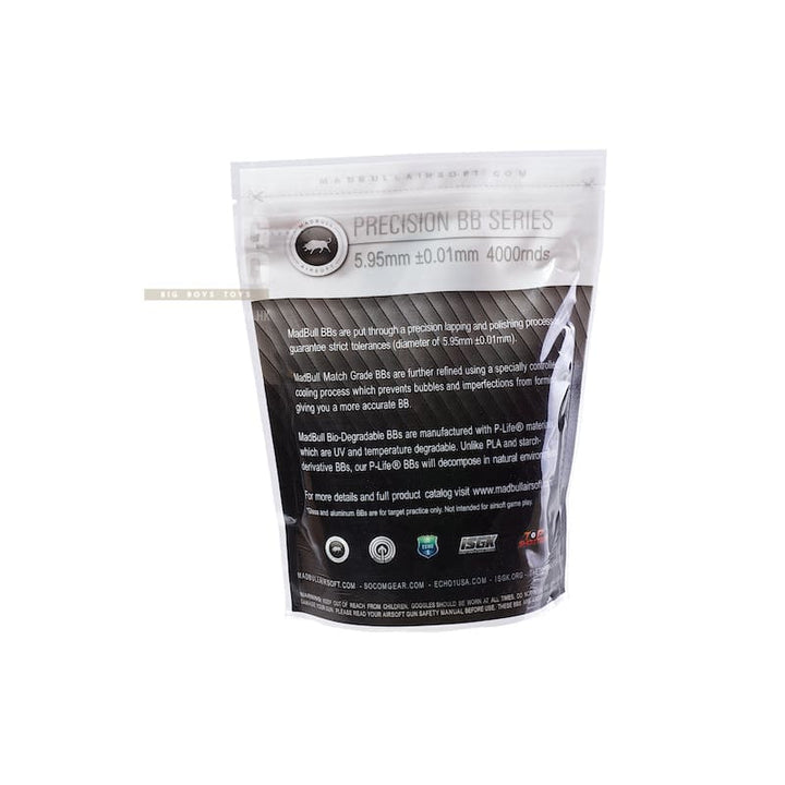 Madbull Precision 0.25g Bio - Degradable BB 4000 rds (Bag) - Bang Bang Airsoft