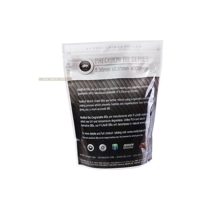 Madbull Precision 0.25g Match Grade BB 4000 rds (Bag) - Bang Bang Airsoft