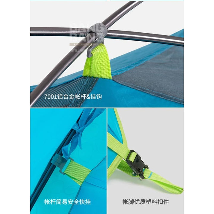 NatureHike P Series lightweight outdoor camping tent Double Pole (NH18Z022 - P) | Design double internal and external accounts - Light Green *** - Bang Bang Airsoft