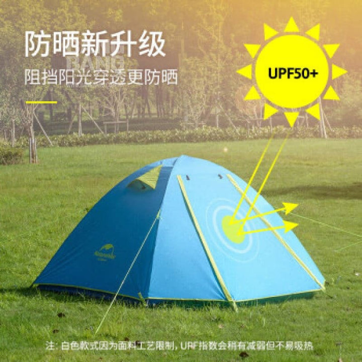 NatureHike P Series lightweight outdoor camping tent Double Pole (NH18Z022 - P) | Design double internal and external accounts - Light Green *** - Bang Bang Airsoft