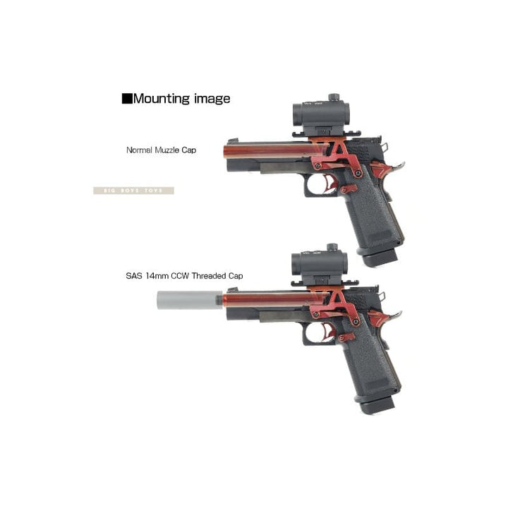 Nine Ball '2Way Fixed' Non - Recoiling Outer Barrel - ZANSHIN for Tokyo Marui Hi Capa 5.1 - Murasaki Purple - Bang Bang Airsoft