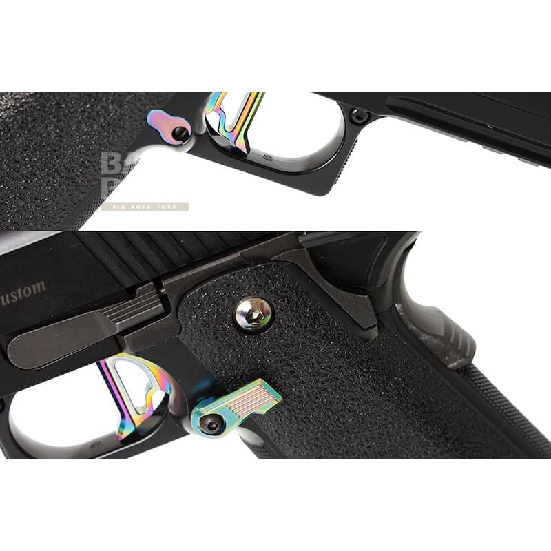 Nine Ball Custom Extended Magazine Release for Tokyo Marui Hi - Capa Series GBB Pistol - Heat Gradaton - Bang Bang Airsoft