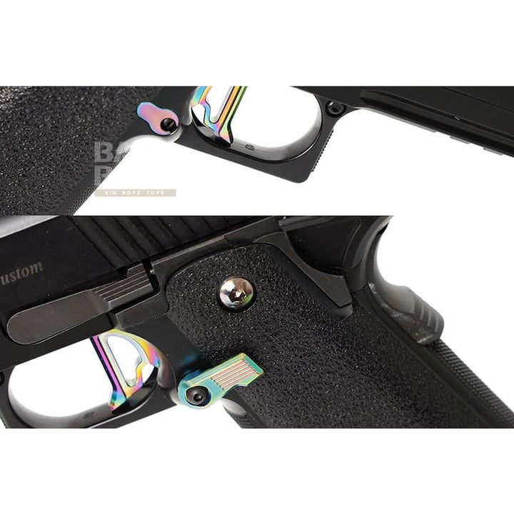 Nine Ball Custom Extended Magazine Release for Tokyo Marui Hi - Capa Series GBB Pistol - Heat Gradaton - Bang Bang Airsoft