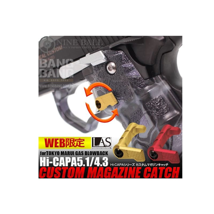 Nine Ball Custom Magazine Catch for Tokyo Marui 5.1 / 4.3 GBB Pistol - Black - Bang Bang Airsoft
