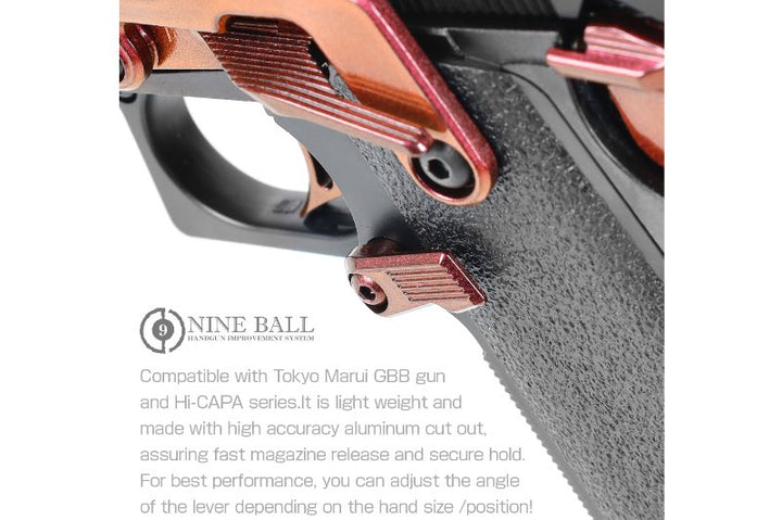 Nine Ball Custom Magazine Catch - ZANSHIN for Tokyo Marui Hi Capa Series GBB Pistol - Midori Green - Bang Bang Airsoft