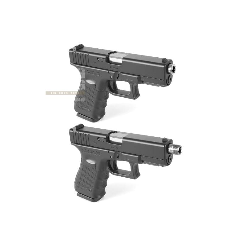 Nine Ball Non - Recoil 2 Way Outer Barrel NEO Tokyo Marui G19 Gen 3/Gen 4 GBB Airsoft - Silver - Bang Bang Airsoft