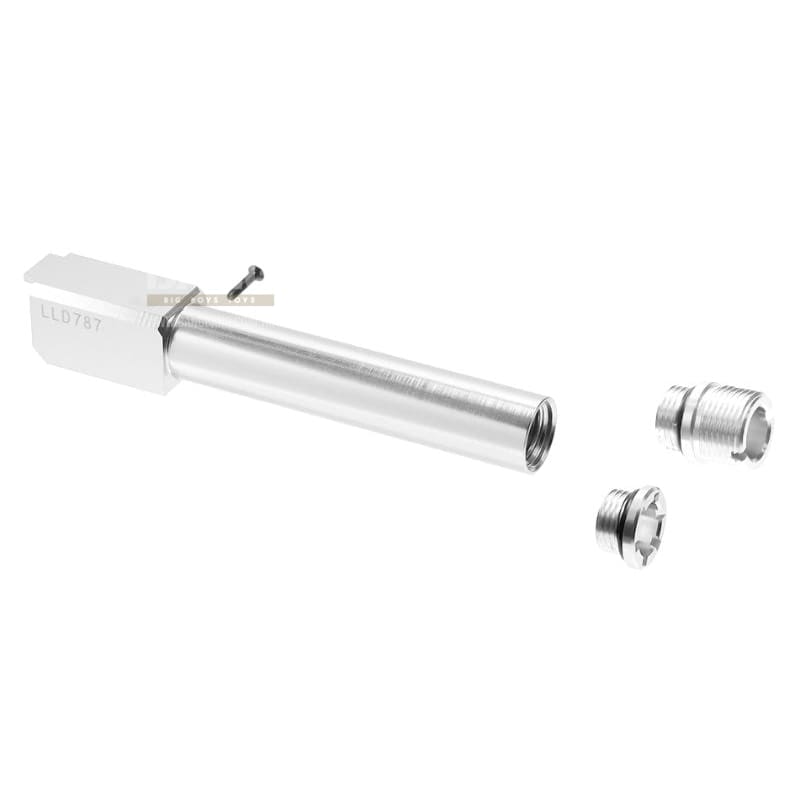 Nine Ball Non - Recoil 2 Way Outer Barrel NEO Tokyo Marui G19 Gen 3/Gen 4 GBB Airsoft - Silver - Bang Bang Airsoft