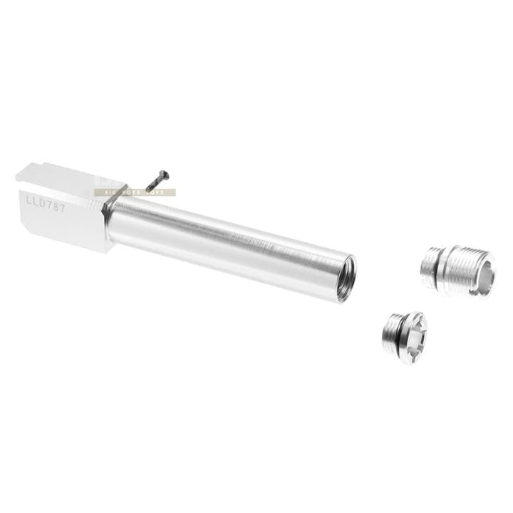Nine Ball Non - Recoil 2 Way Outer Barrel NEO Tokyo Marui G19 Gen 3/Gen 4 GBB Airsoft - Silver - Bang Bang Airsoft