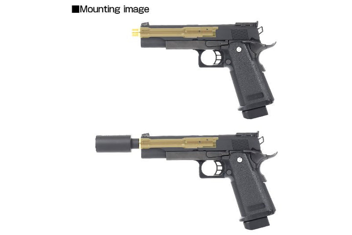 Nine Ball Tokyo Marui Hi Capa 5.1 GBB TDC Threaded Outer Barrel - Gold - Bang Bang Airsoft