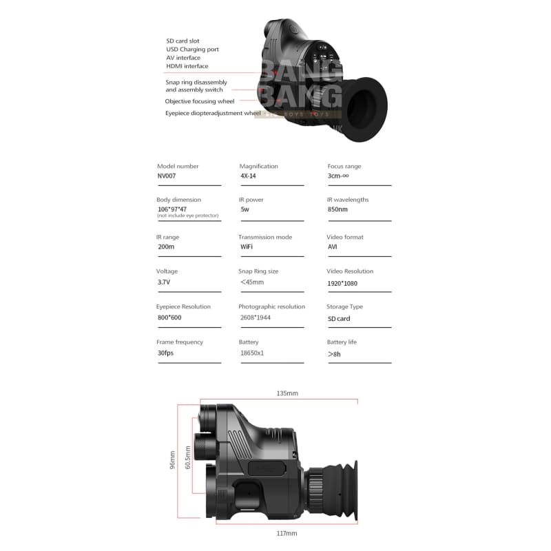 PARD Night Vision Scope Nv007A - Bang Bang Airsoft