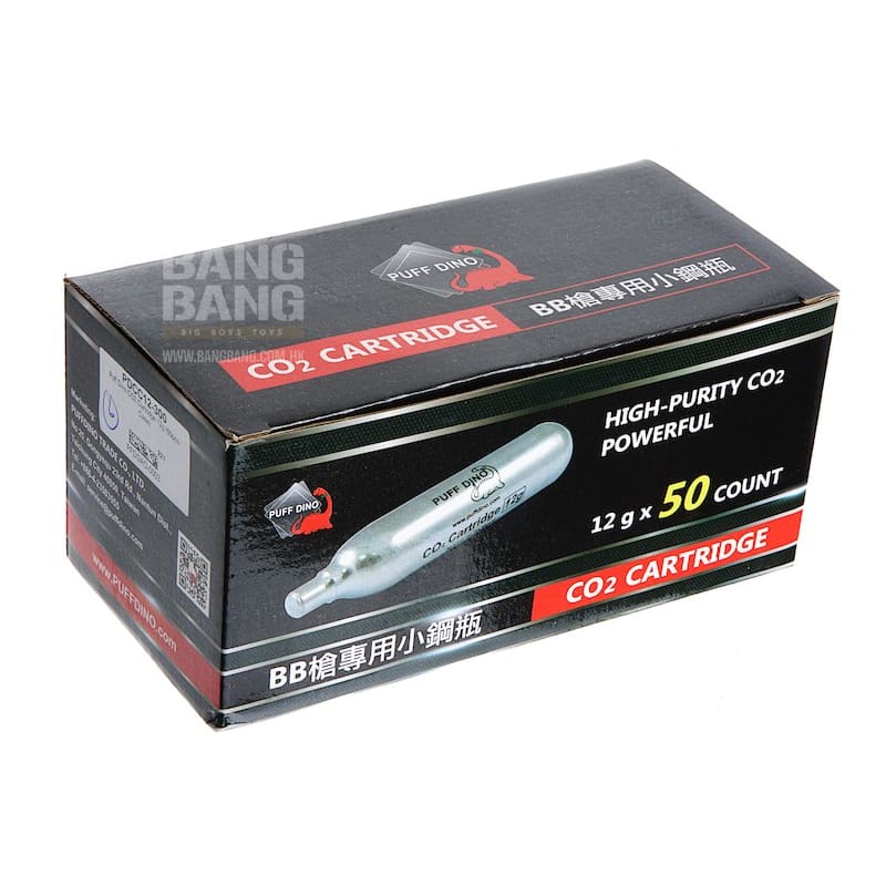 Puff Dino CO2 Cartridge 12g (50pcs / Case) - Bang Bang Airsoft