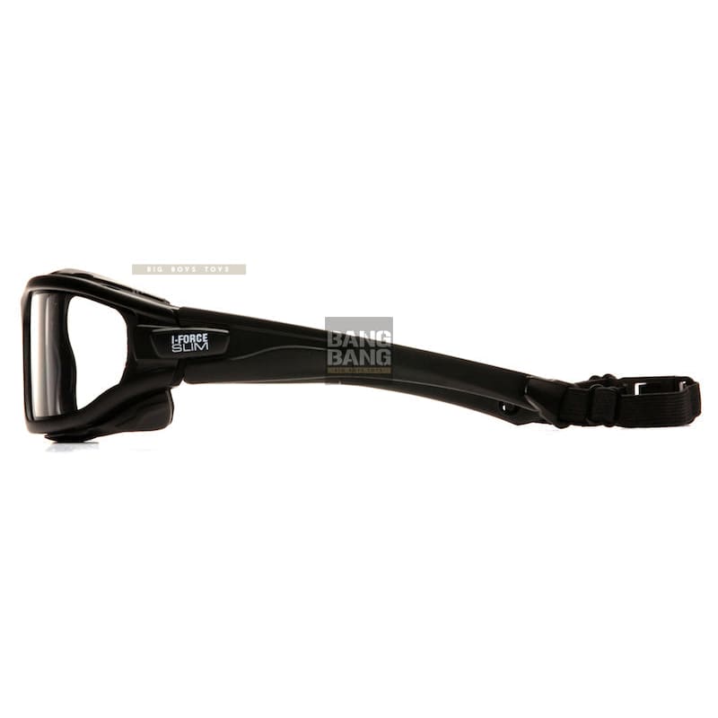 Pyramex I - Force Slim Safety Goggle Clear Dual Anti - Fog Lens with Black Temples/Strap - Bang Bang Airsoft