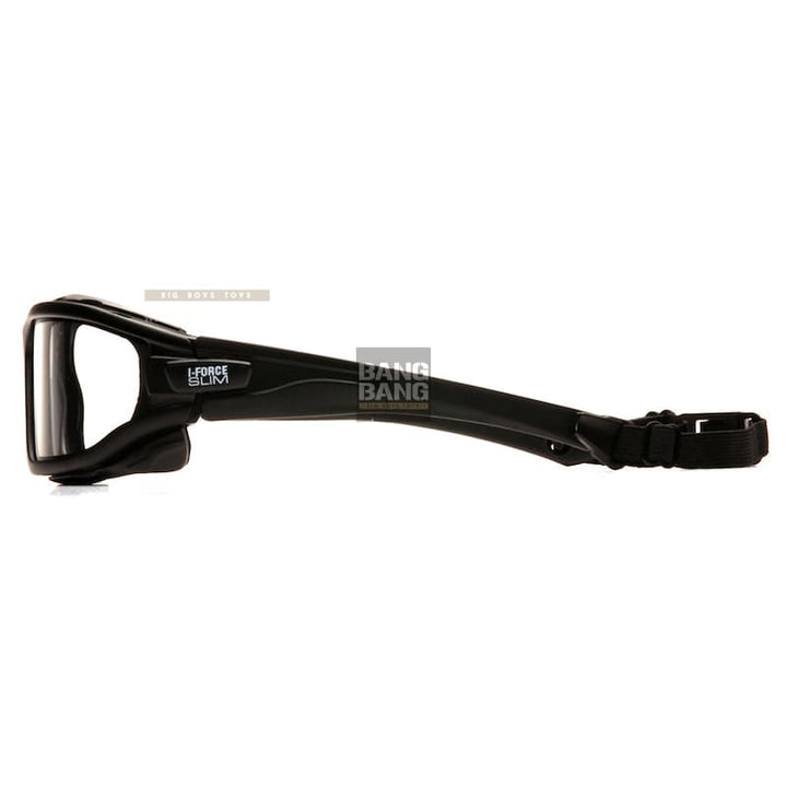 Pyramex I - Force Slim Safety Goggle Clear Dual Anti - Fog Lens with Black Temples/Strap - Bang Bang Airsoft