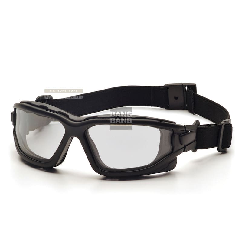 Pyramex I - Force Slim Safety Goggle Clear Dual Anti - Fog Lens with Black Temples/Strap - Bang Bang Airsoft
