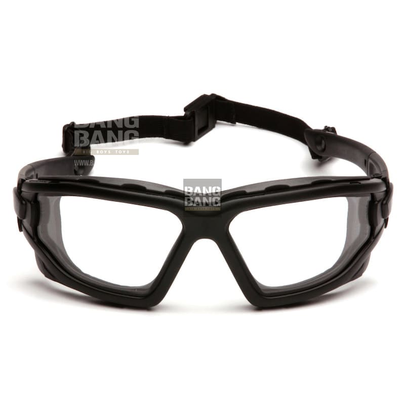Pyramex I - Force Slim Safety Goggle Clear Dual Anti - Fog Lens with Black Temples/Strap - Bang Bang Airsoft