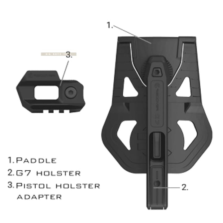 Recover Tactical G7 OWB Holster forDouble Stack Glock 9mm/SW40/357 with rail - Bang Bang Airsoft