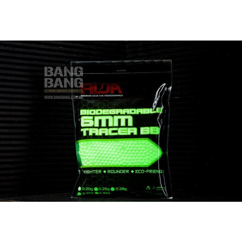 RWA 6mm Airsoft Tracer BBs (PLA BIO Tracer, 0.25g, 3000 rounds/bag) - Bang Bang Airsoft