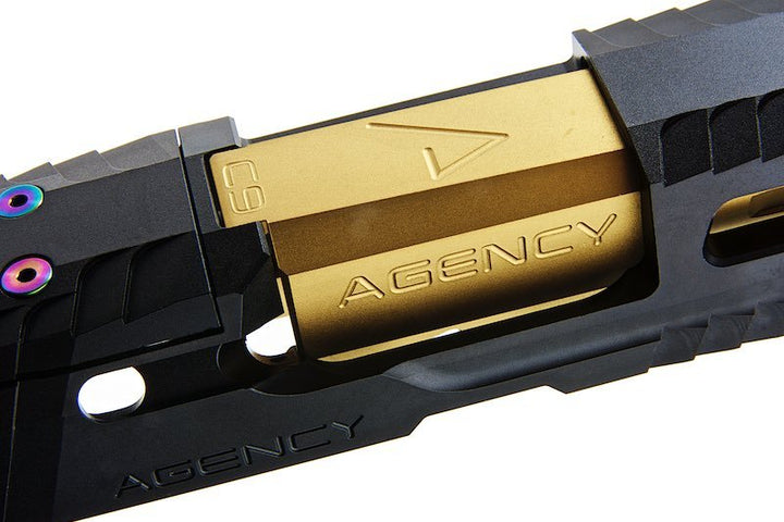 RWA Agency Arms P320 Peacekeeper Slide Set - Black / Gold - Bang Bang Airsoft