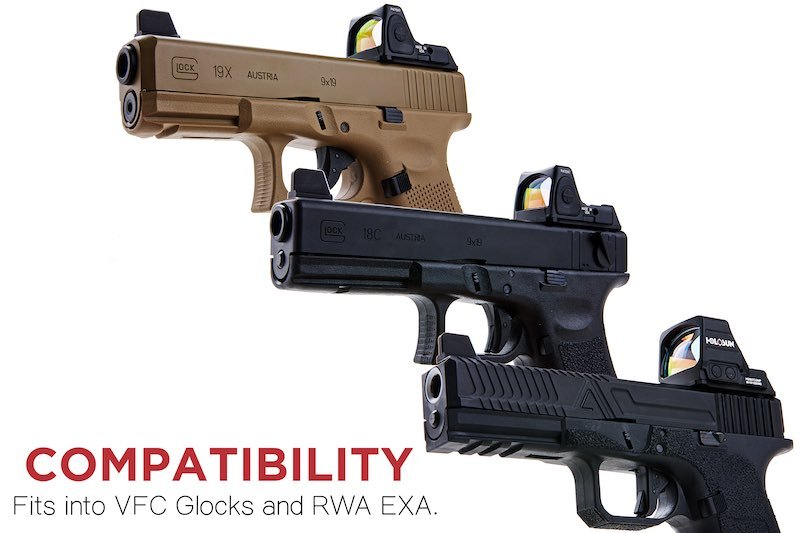 RWA Glock Red Dot Plates (RMR Mount Base) for VFC Glock & EXA - Bang Bang Airsoft