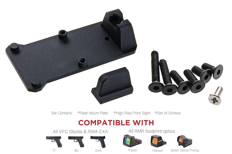 RWA Glock Red Dot Plates (RMR Mount Base) for VFC Glock & EXA - Bang Bang Airsoft