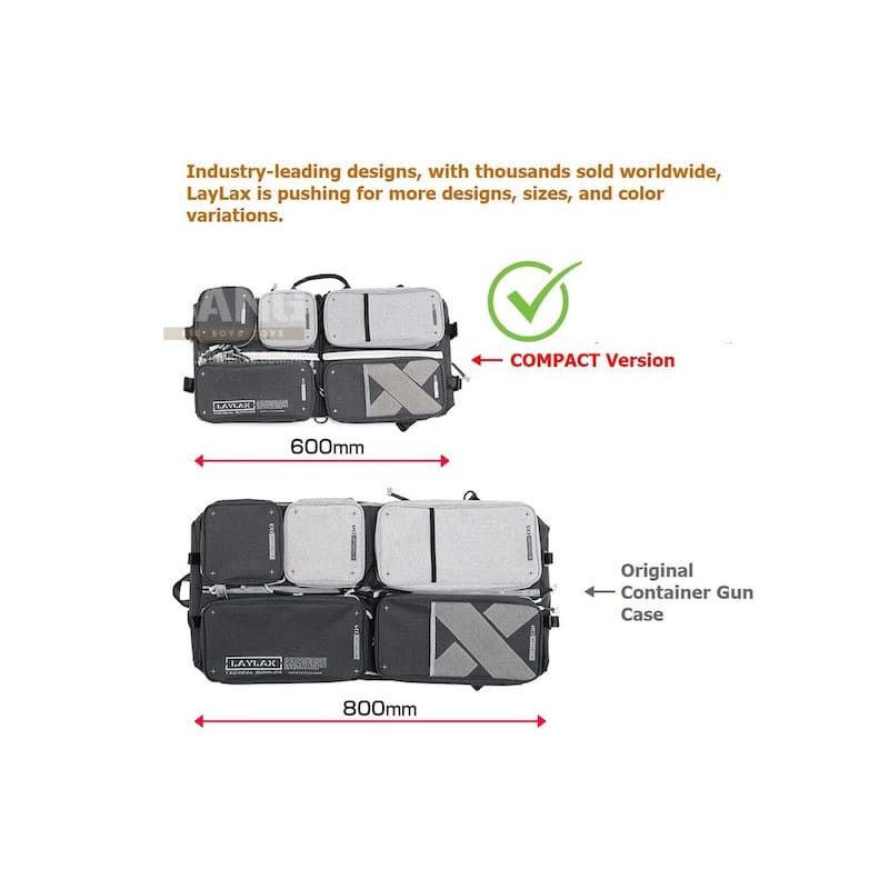 Satellite Container Gun Case Compact (Dimensions : H 600mm X W 300mm X D 75mm) - Navy Grey - Bang Bang Airsoft