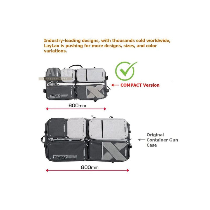 Satellite Container Gun Case Compact (Dimensions : H 600mm X W 300mm X D 75mm) - Navy Grey - Bang Bang Airsoft