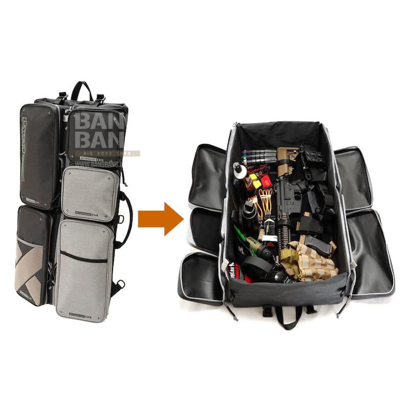 Satellite Container Gun Case (Dimensions: H800mm × W400mm × D100mm) - Grey/ Navy - Bang Bang Airsoft