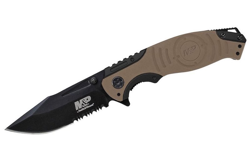Smith & Wesson M&P Drop Point Folding Knife - FDE(SWMP13GLS) - Bang Bang Airsoft