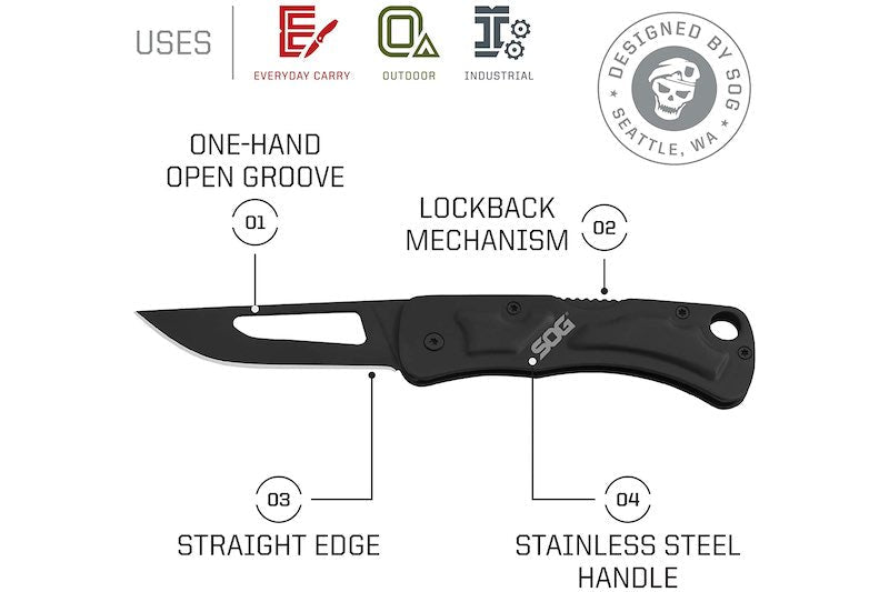 SOG Centi II Lockback Pocket Knife (CE1012 - CP) - Bang Bang Airsoft