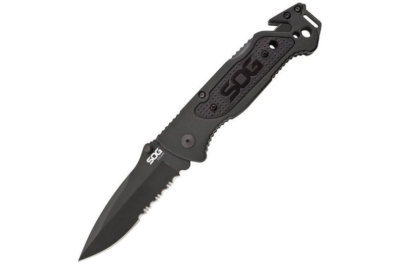 SOG Escape Lockback Pocket Knife - Black (FF25 - CP) - Bang Bang Airsoft